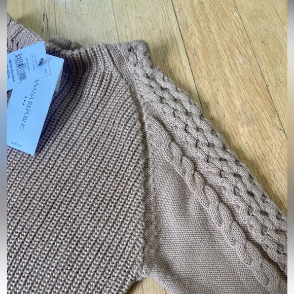 Banana Republic Baby Sweater Cable Knit Full Length Onesie- 18-24m, Camel Brown - Picture 4 of 9